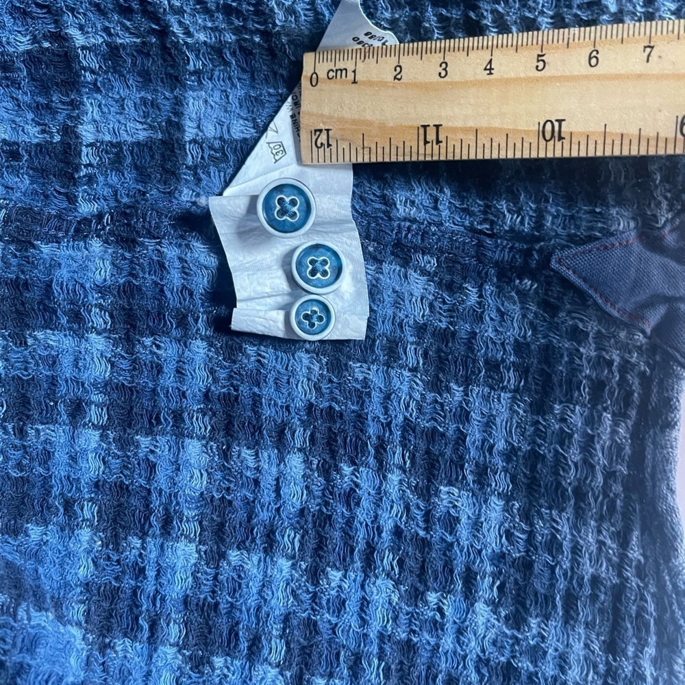 32 BARBLUES Men's Blue Plaid Shirt SIZE Medium - Picture 8 of 16